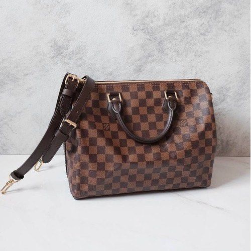 AUTHENTIC LV Speedy 30 Damier Ebene with LV Strap, Luxury, Bags & Wallets  on Carousell