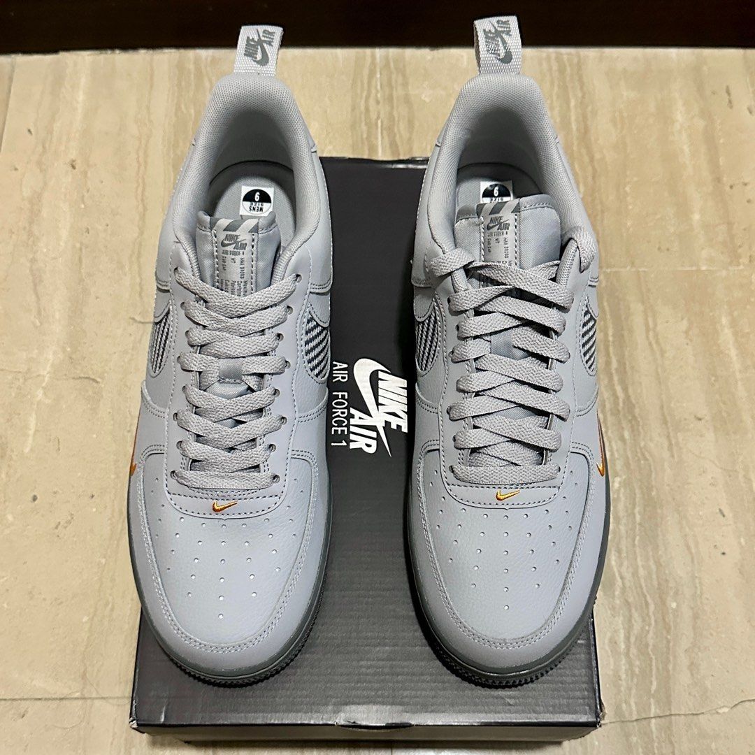 US 9 Brand New Nike Air Force 1 Low 07 LV8 Wolf Grey Kumquat