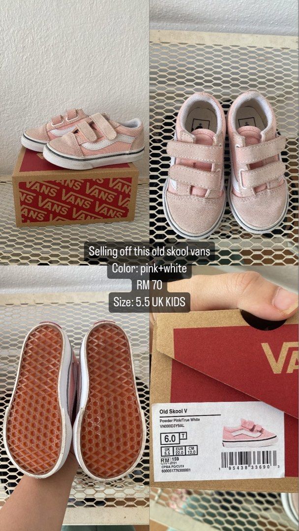 Vans Pink old school strap shoes