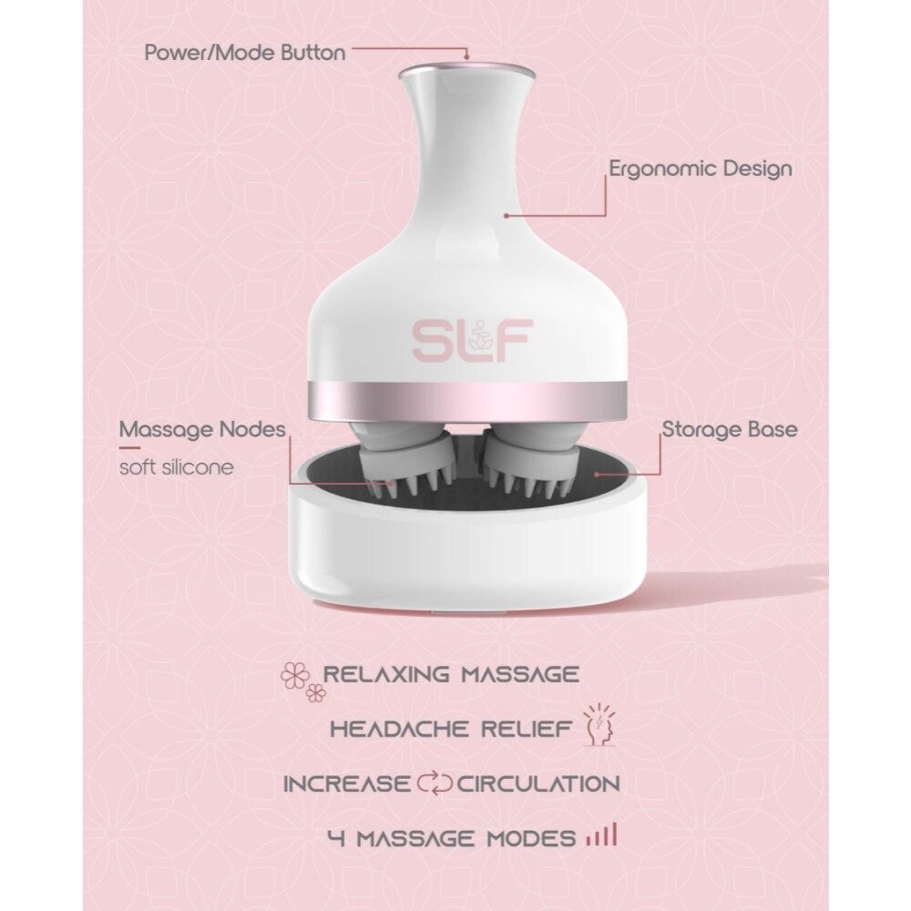 slf usb rechargeable vibrating scalp massager SLF USB Rechargeable Vibrating Rejuvenating Scalp Massager Head Exfoliator  new