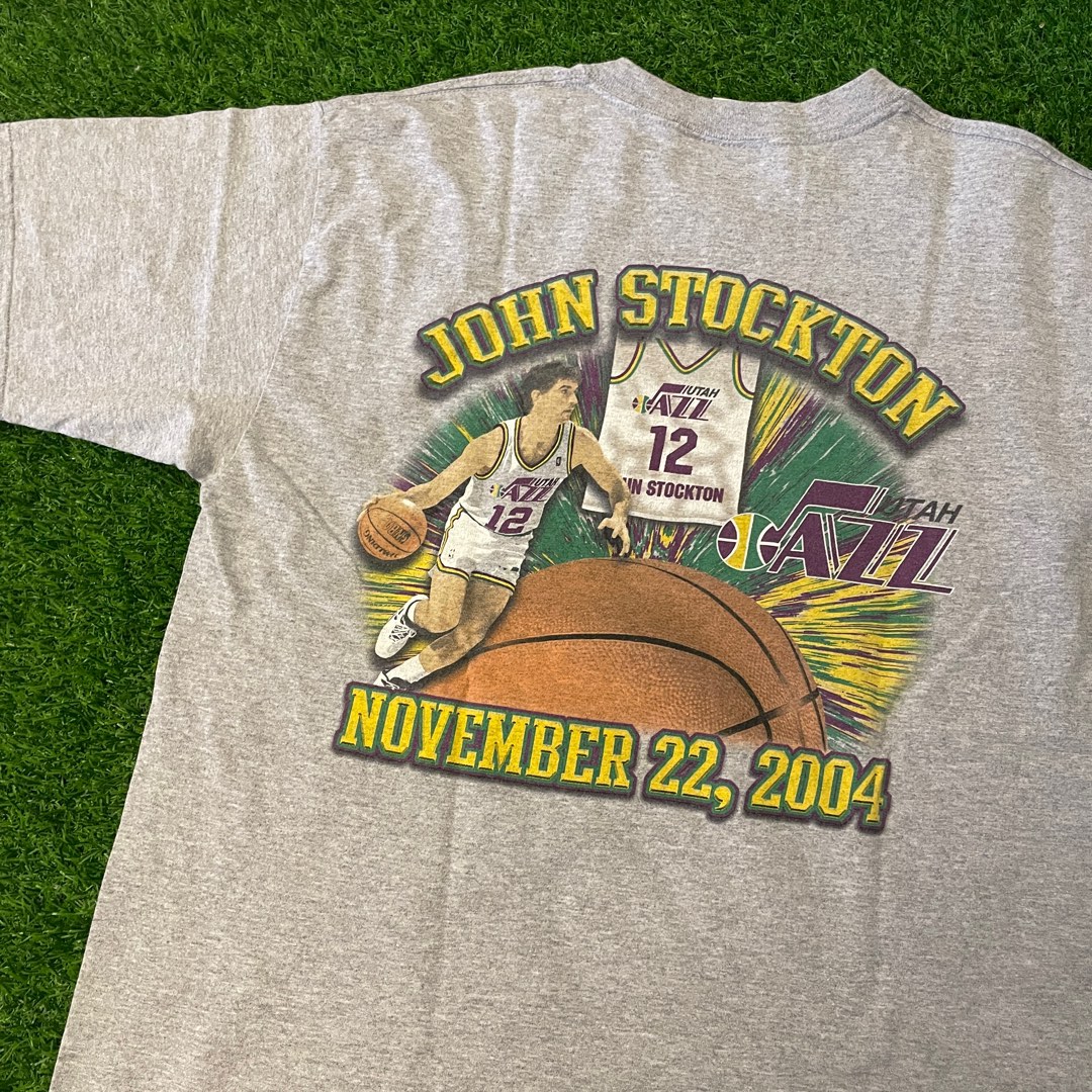 Vintage 2004 NBA Utah Jazz John Stockton Rap Tee Style Jersey Retirement  Ceremony Mega Print Shirt, Men's Fashion, Tops & Sets, Tshirts & Polo Shirts  on Carousell