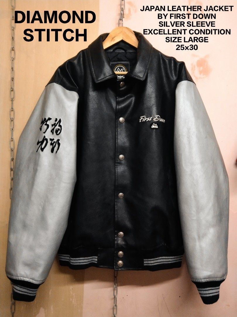 First down leather top jacket