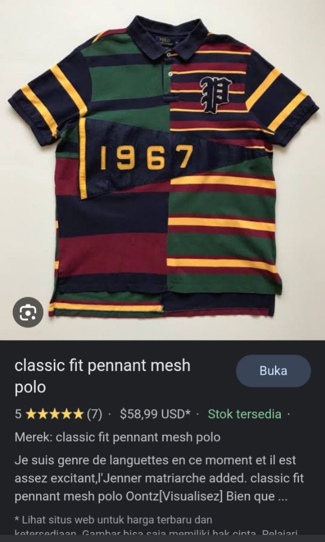 Classic fit shop pennant mesh polo