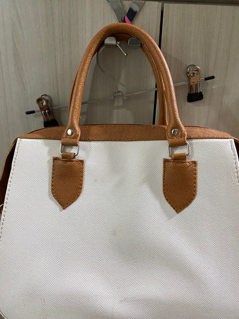 white and brown bag Women s Fashion Bags Wallets Purses Pouches on Carousell
