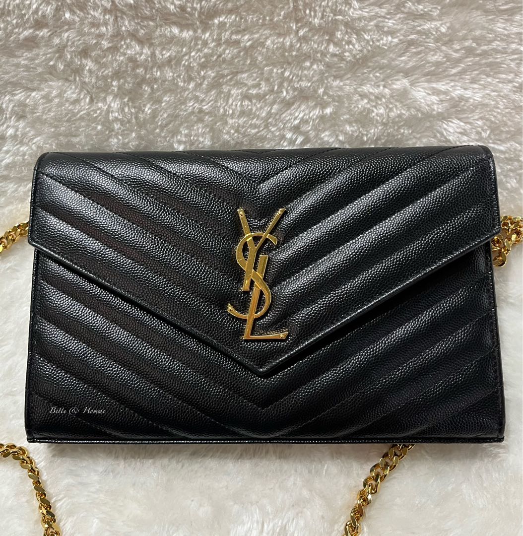 YSL Saint Laurent WOC Large GHW 22cm, Luxury, Bags & Wallets on Carousell