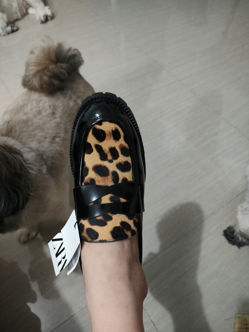 Leopard loafers best sale zara