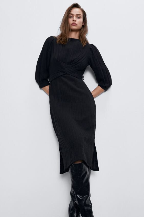 zara rustic cotton dress Zara Women Knotted Rustic Dress 2630/063