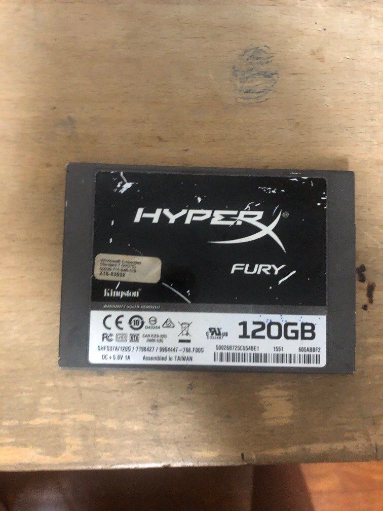 Hyperx fury on sale 120gb ssd