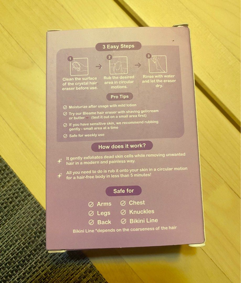 [實物圖] 全新Bleame Crystal Hair Eraser, 美容＆化妝品, 沐浴＆身體護理, 沐浴及身體護理 - 脫毛 ...