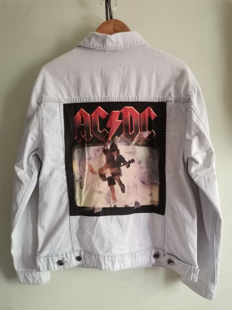 AC / DC denim washed jacket by cotton on on Carousell