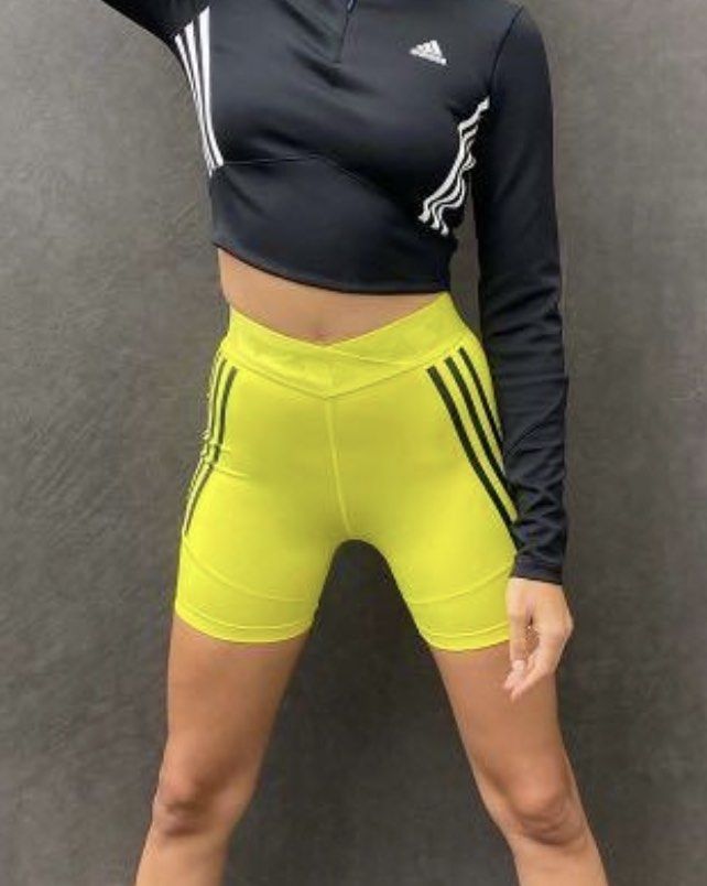 Adidas yellow shorts womens on sale