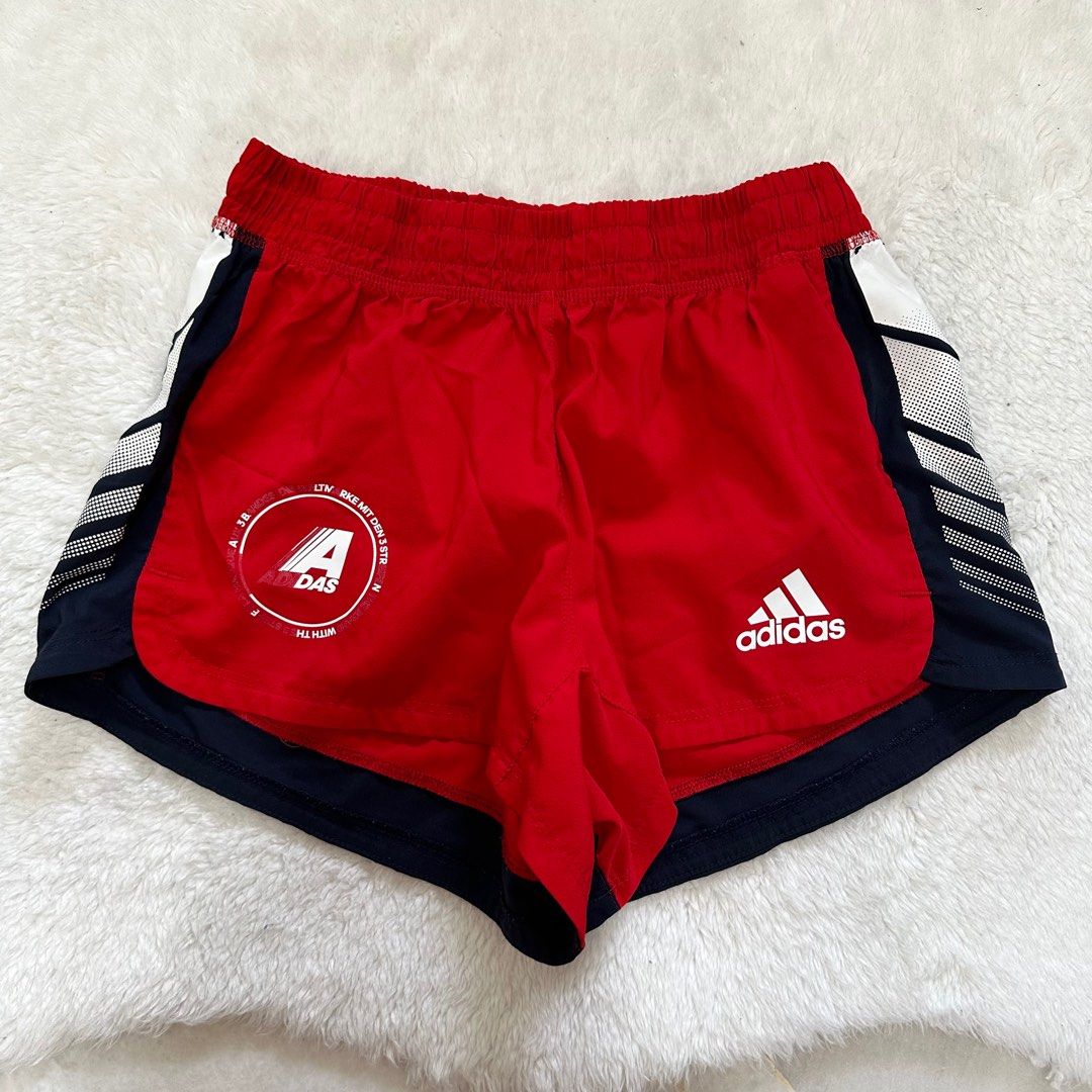 Red women's running top shorts