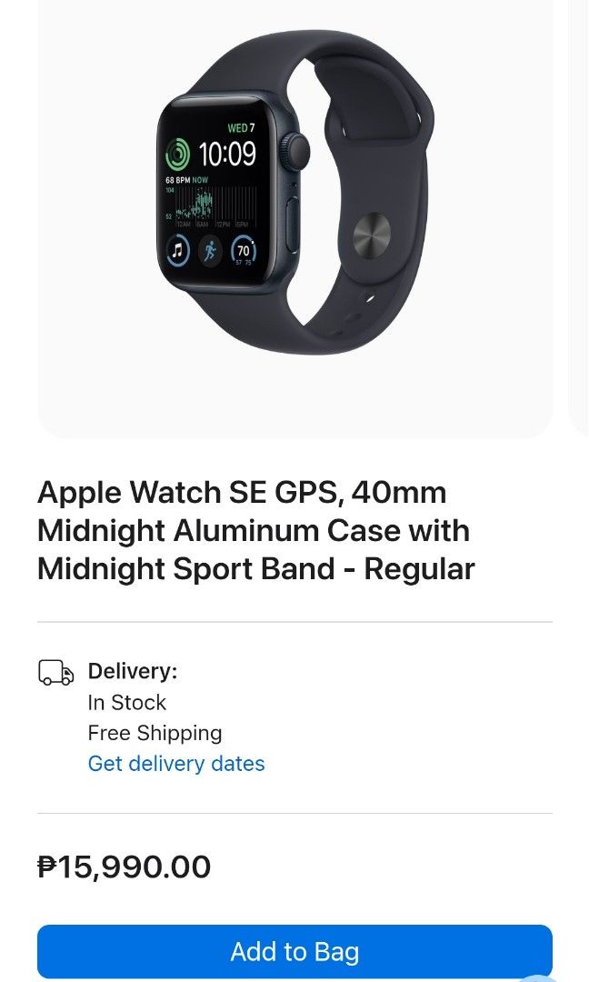 Apple Watch SE 40mm Mobile Phones Gadgets Wearables Smart
