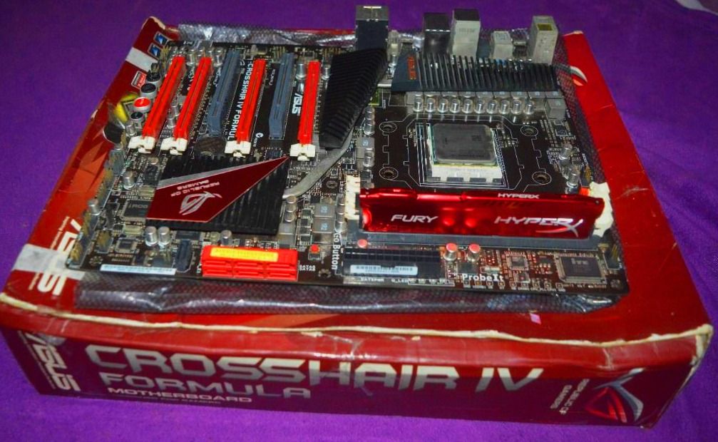 Asus ROG Gaming Motherboard Bundle with 2.8ghz processor 8GB ram hyperx (Category: Computer Parts) located in Paranaque City. Submitted by blitz.wiz (Listing ID 1251359322, Image 3). Description: 🔥ALL WORKING!!🔥 Asus ROG Crosshair 4 Formula ASKING FOR DETAILS NOT INCLUDED ON THIS DESCRIPTION WILL NOT BE ENTERTAINED! MAKE READING A HABIT. Bundle Only ✔️ Asus ROG Crosshair 4 Formula ✔️ 8GB Red HyperX DDR3 ✔️ AMD Phenom 2 x6 core 2.8Ghz ✔️ with bo