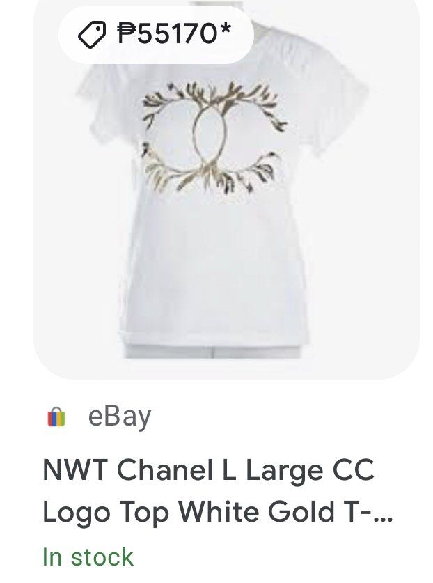 Authentic Chanel CC Logo Top White Gold Thick Shirt, Women's Fashion, Tops,  Blouses on Carousell