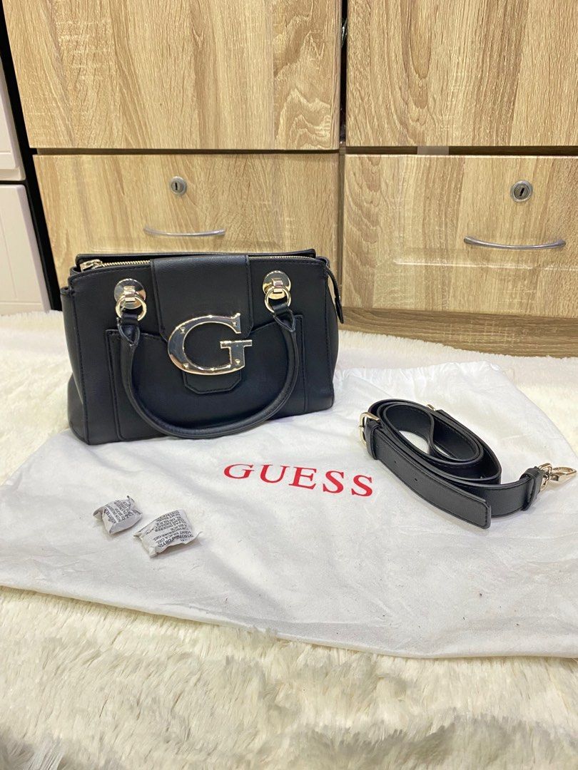 Authentic Guess Camila Handbag in Black Women s Fashion Bags Wallets Shoulder Bags on Carousell