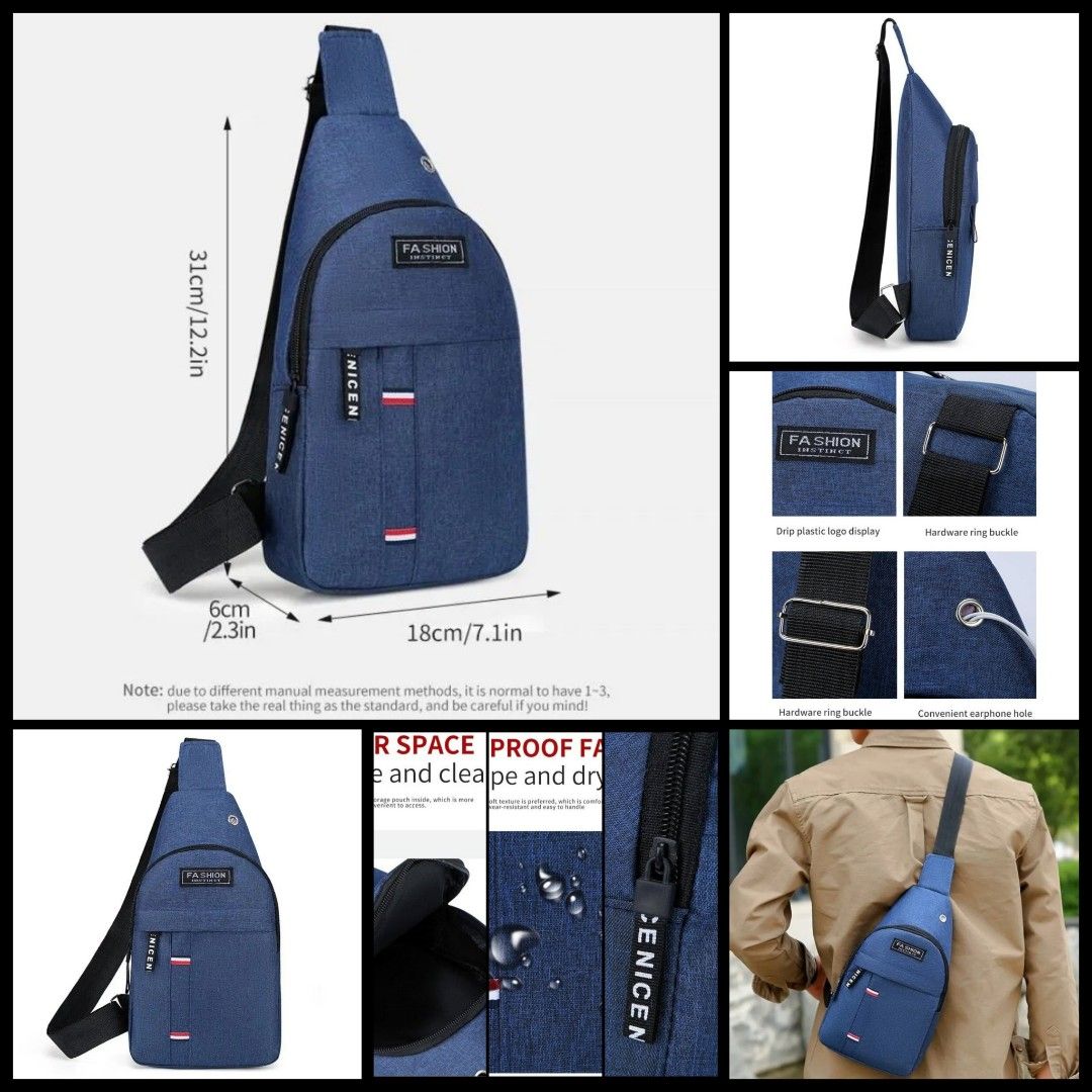 Bag Chest Sling Casual Korean Version Men Women Unisex Oxford