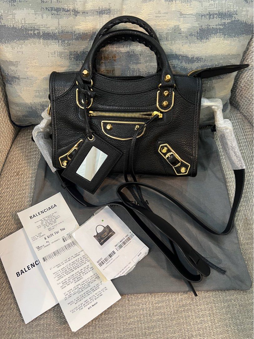 Balenciaga mini city edge Black GHW, Luxury, Bags Wallets on