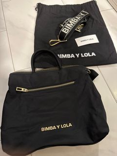 Bimba Y Lola Medium Anthracite Nylon Crossbody Bag