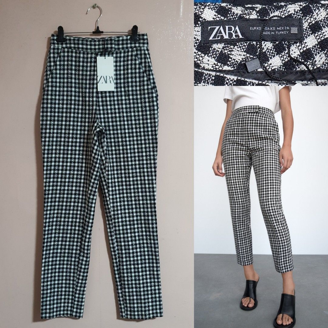 Zara | Pants & Jumpsuits | Zara Cropped Fit Tweed Textured Pants Highwaist  | Poshmark