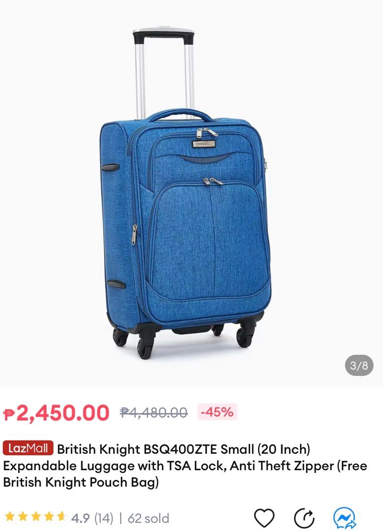 British Knight Carry On Luggage 20 inches
