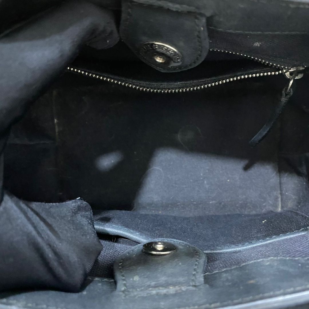 BURBERRY STUDDED BABY BANNER BLACK LEATHER TOTE BAG SHW Luxury
