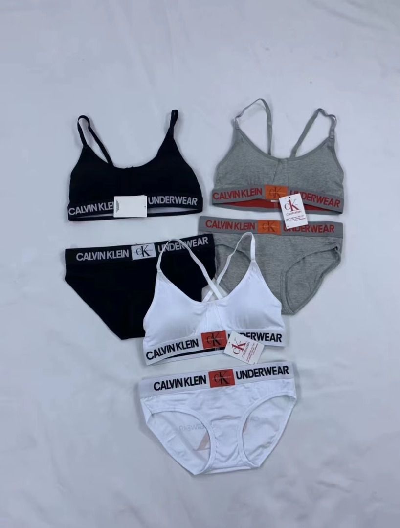 ✨420/2套CK Calvin Klein 女運動內衣套裝背心黑白灰, 女裝, 內衣和休閒服- Carousell