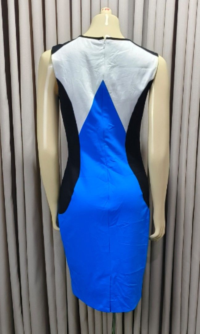 Royal blue calvin klein dress discount