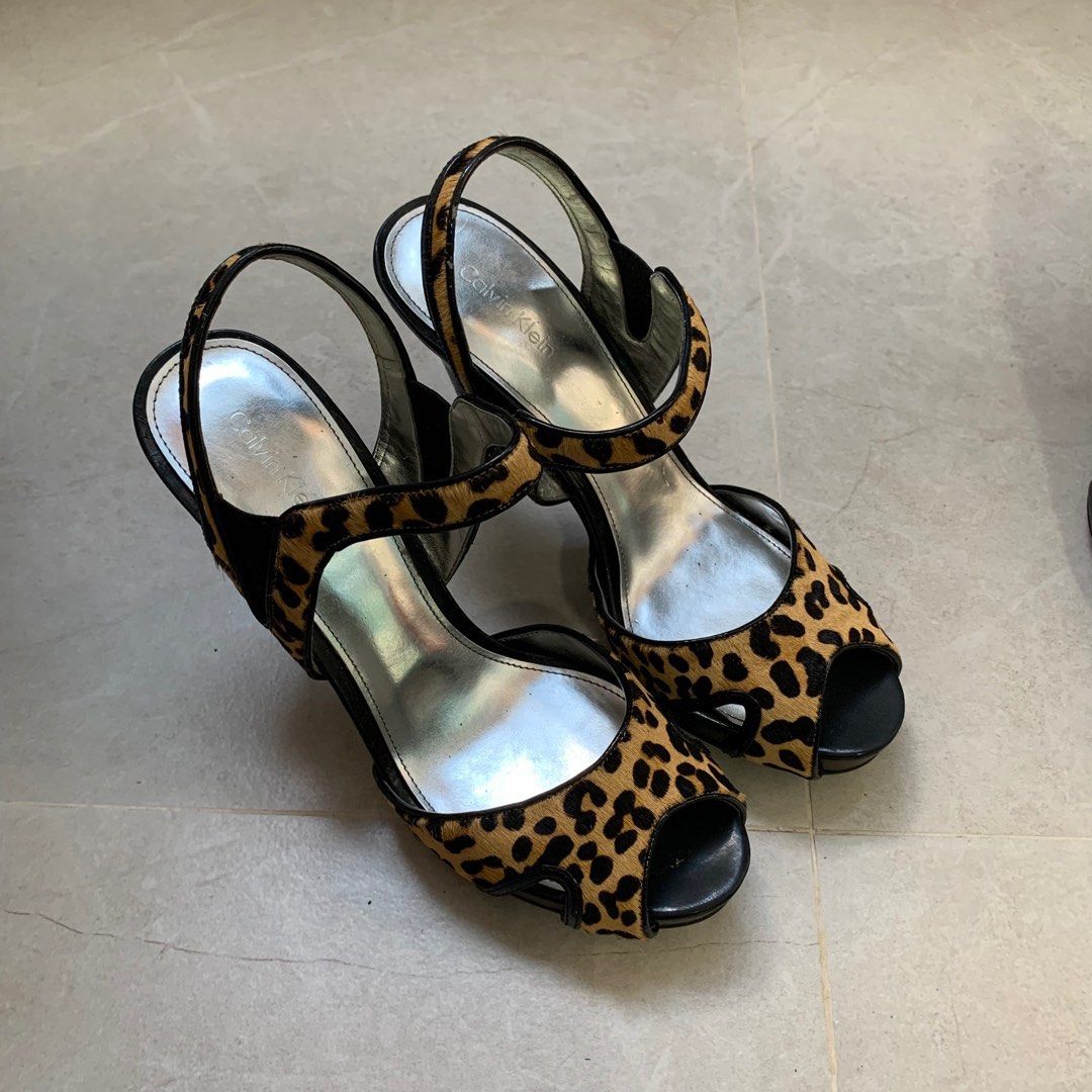 Calvin klein on sale leopard heels