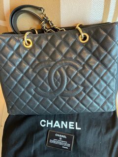 CHANEL GST Grand Shopping Tote Black Large Bag 2014 - Chelsea Vintage  Couture
