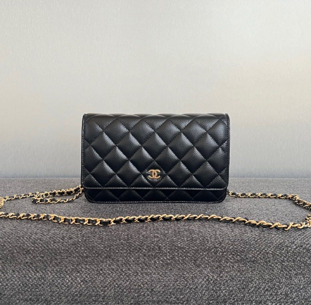 Chanel 23B Wallet on Chain Black Caviar and Gold Hardware