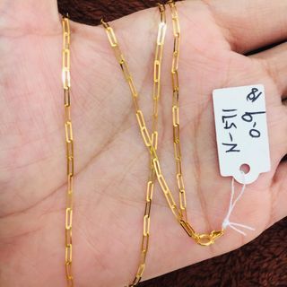 Genuine Real 18K Saudi Gold Necklace 18 w/ Barrel pendant design 3.5g