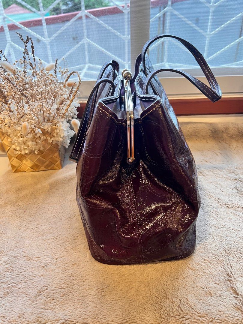 Purple patent store leather coach purse