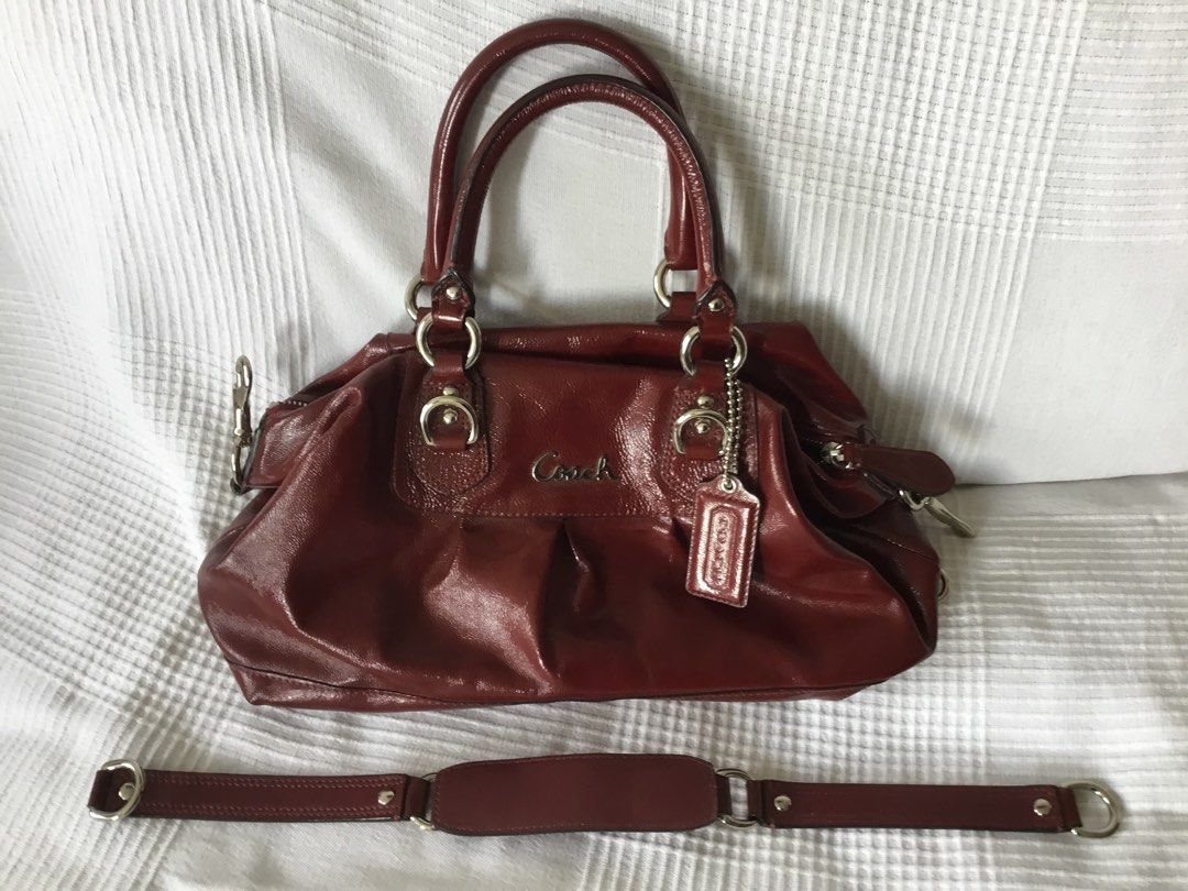 Coach patent leather satchel discount