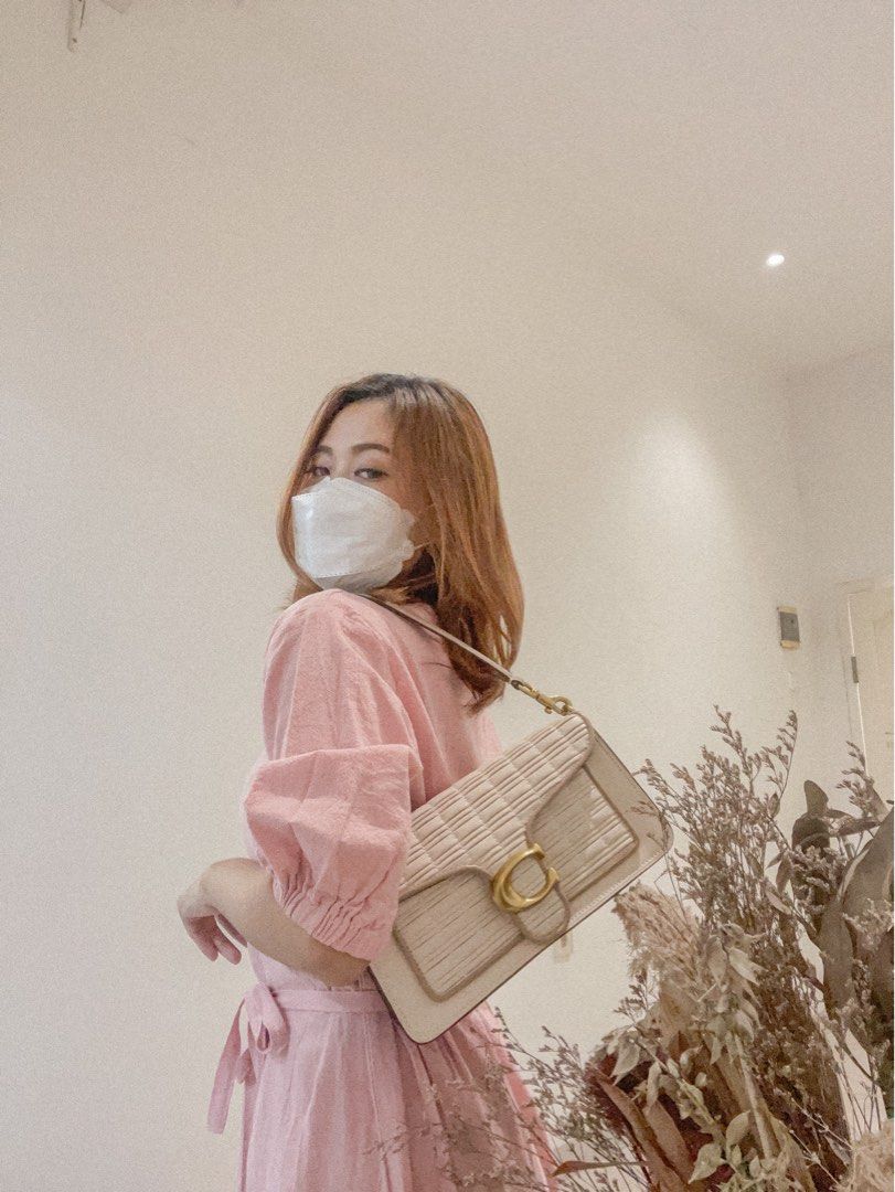 COACH TABBY 26 PLEATED LEATHER SHOULDER BAG CHALK FREE ONGKIR JAWA BALI