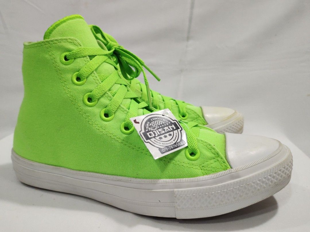 Neon green converse high tops deals