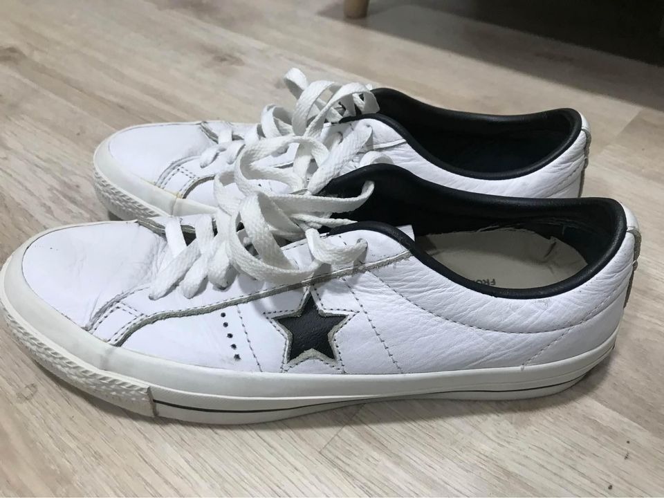 converse one star white leather