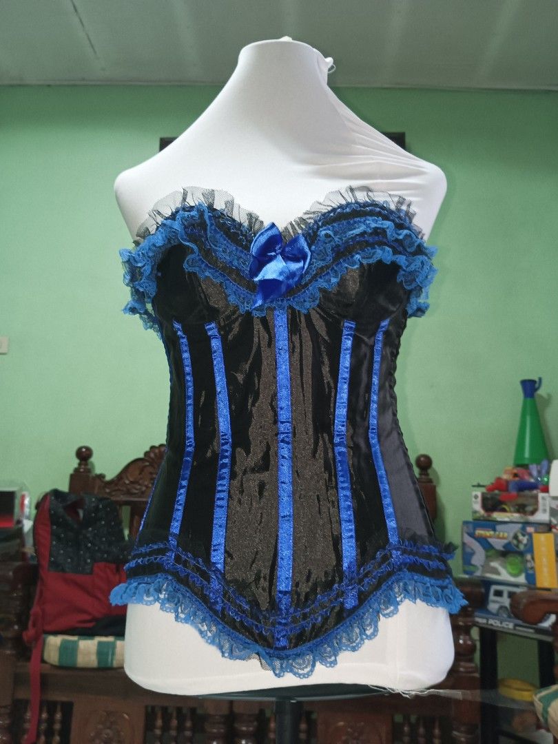 Reworked royal blue corset