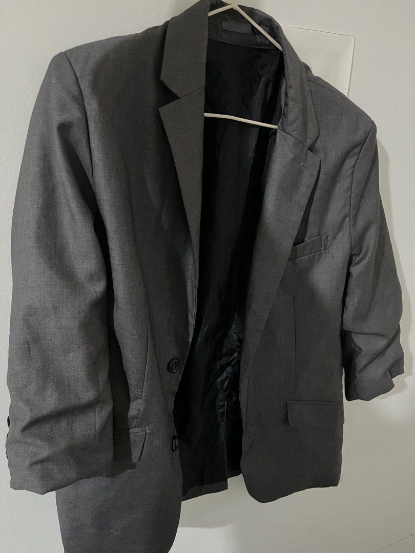 dark grey blazer, Women's Fashion, Coats, Jackets and Outerwear on