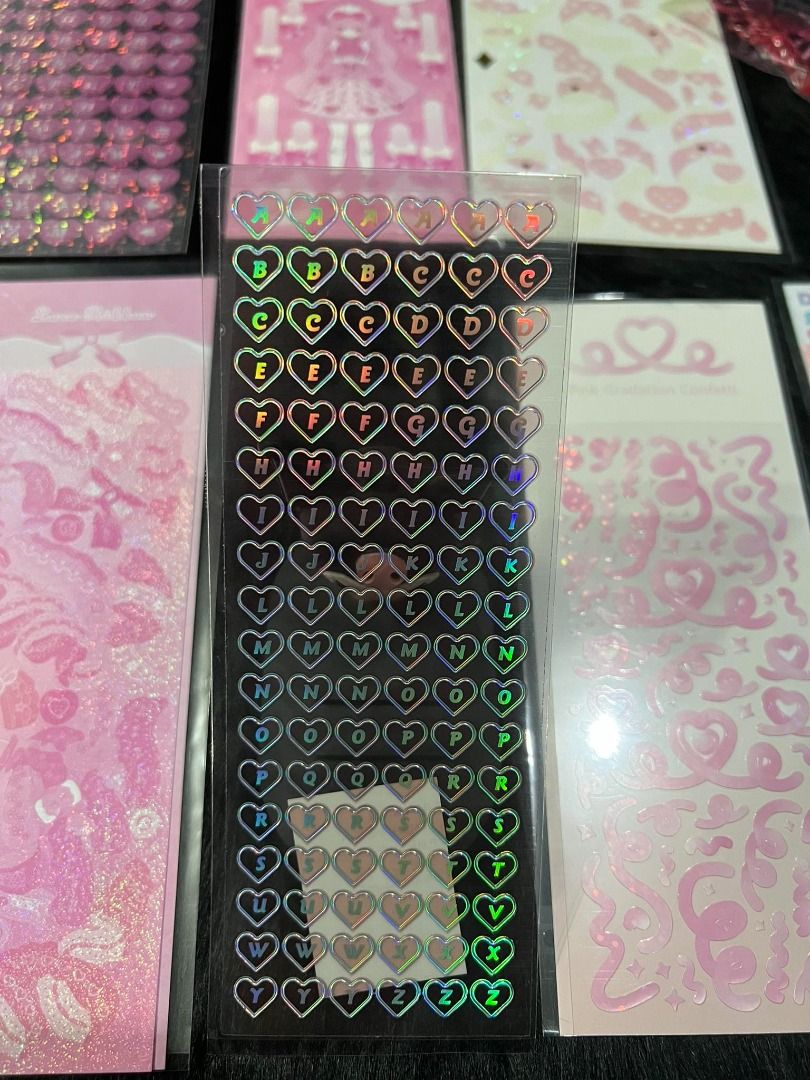 Deco sticker Pink super set 2 (Category: Craft Supplies & Tools) located in Cavite. Submitted by c.moreno (Listing ID 1251386367, Image 3). Description: Deco sticker Pink super set 2 Inclusions: 1 charm 1 character sticker 1 crystal heart sticker 2 alphabet stickers 4 deco stickers Journal Scrapbook Deco Sticker ALL ITEMS ARE STILL AVAILABLE UNLESS TAGGED AS SOLD/ RESERVED.