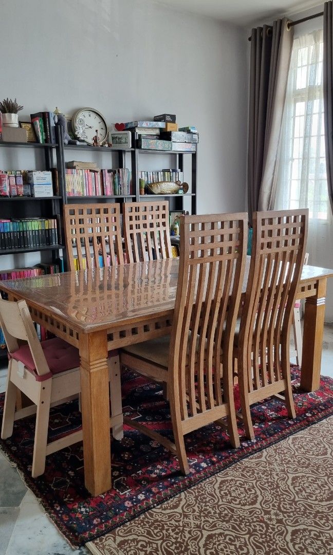 Dining Table Kayu Jati, Furniture & Home Living, Furniture, Tables