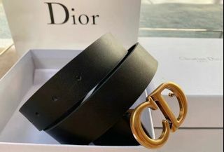 Dior - 30 Montaigne Reversible Belt Black and Powder Beige Smooth Calfskin, 35 mm - Size 70 - Women