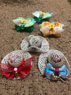 Doll sun hats and ribbons lot set of 6pieces
