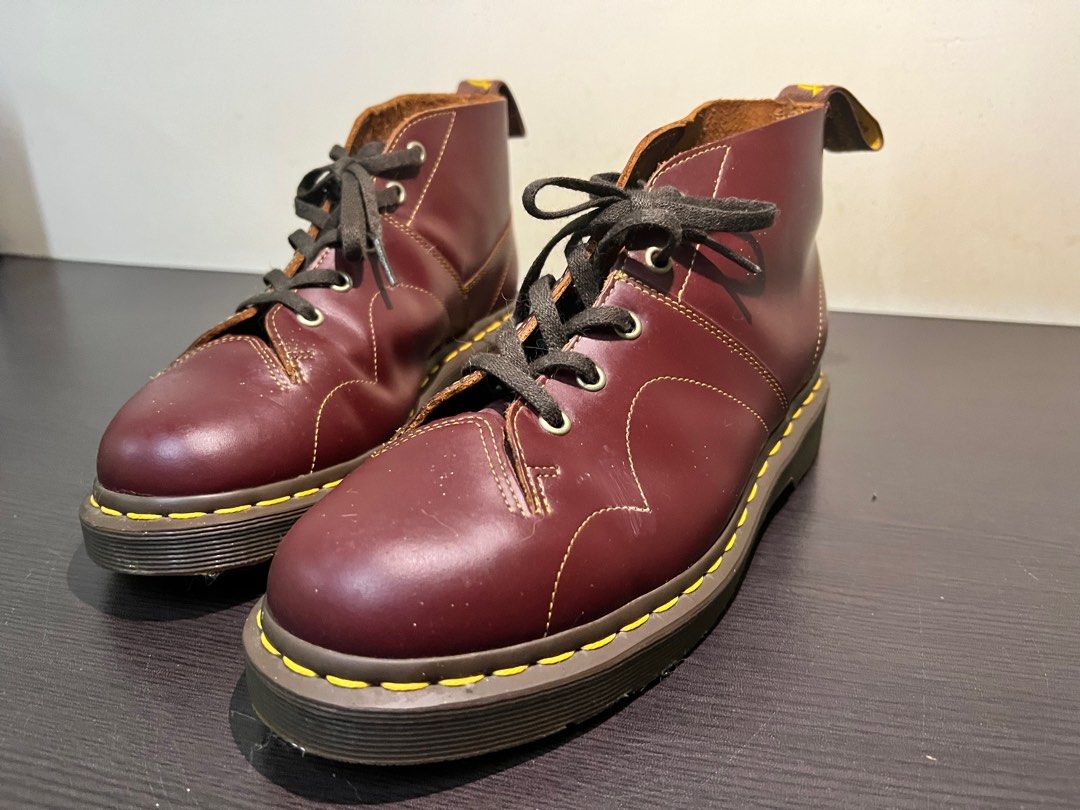 Dr martens church oxblood leather hotsell flat ankle boots