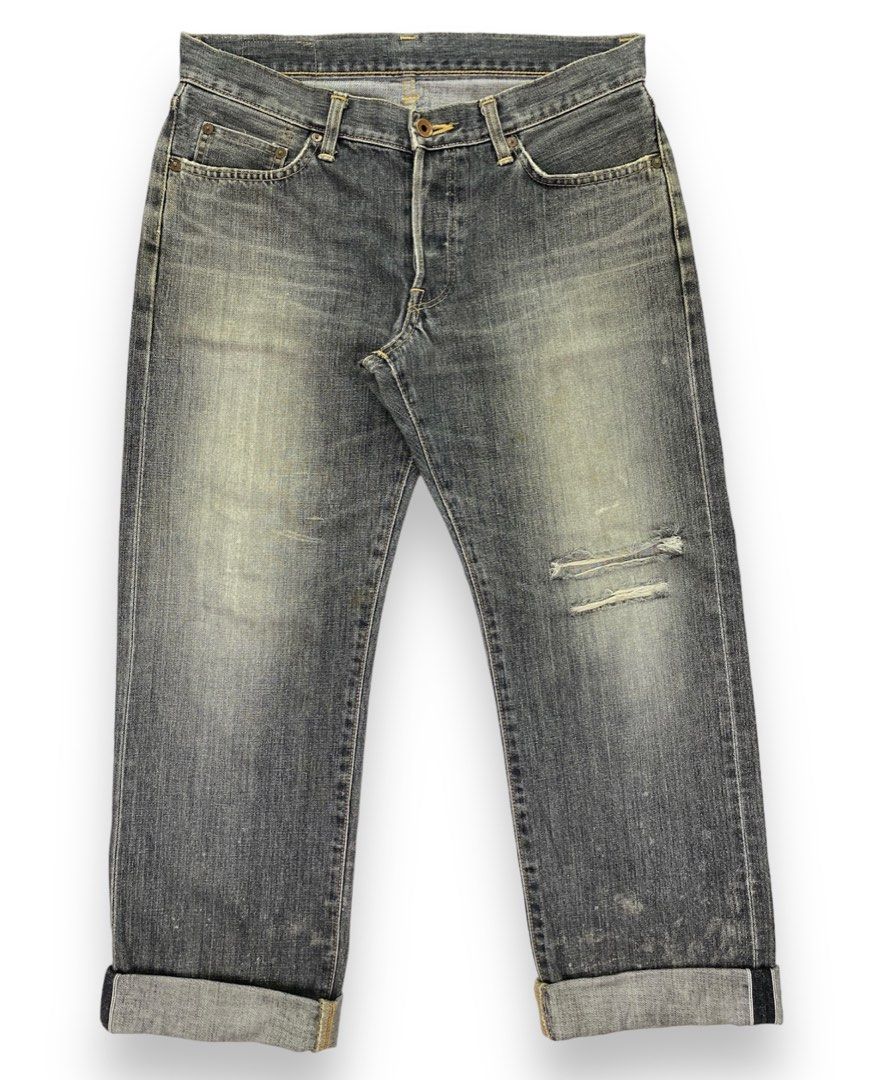 Low rise selvedge jeans top