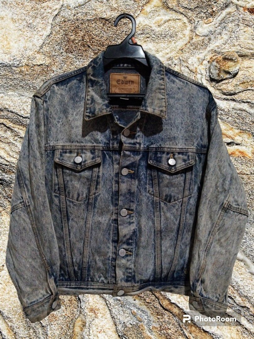Edwin denim jacket jeans acid wash