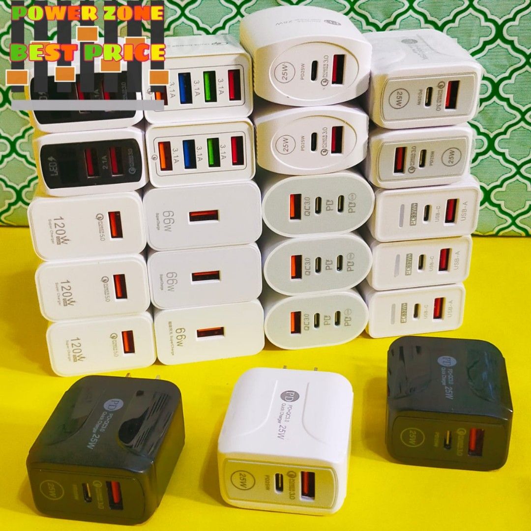 FAST CHARGERS & CORDS (Category: Chargers & Cables) located in Paranaque City. Submitted by audioaddict0517 (Listing ID 1251324367, Image 1). Description: NOTE - POST PRICE IS JUST A STARTING PRICE OF 1M MAGNETIC CORDS FOR DETAIL PRICE PM ADAPTOR 120W(GAN) USB ADAPTOR 66W USB ADAPTOR 2 USB SLOT ADAPTOR 4 USB SLOT ADAPTOR 20W TYPE CADAPTOR 25W PD ADAPTOR 40W 2X TYPE C DIGITAL DISPLAY 2 PORT CHARGING CABLES 90 DEGREE ELBOW TYPE CORDS 1M,2M,3M IPHON