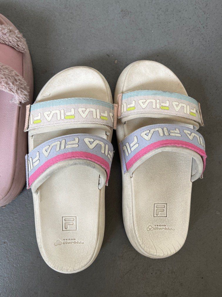 Fast Clear Fila Authentic Slides Donut Slippers Sandals Shoes Women s Fashion Footwear Flipflops and Slides on Carousell