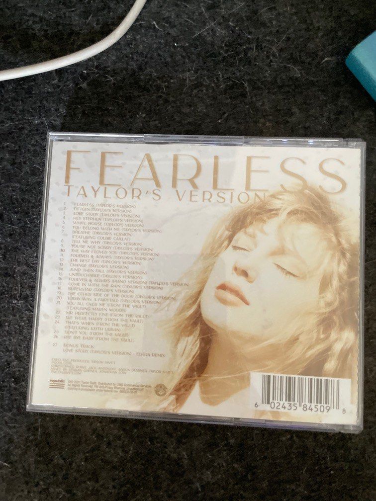 [UNSEALED] Fearless (Taylor's Version) CD (Category: CDs & DVDs) located in Mangaldan. Submitted by prelovedstuffcm (Listing ID 1251331893, Image 2). Description: Bought from the US. RFS: decluttering stuff. I'm a Swiftie but I just need to let go of things I don't really need or use. Payment first, via GCash. then will do delivery.