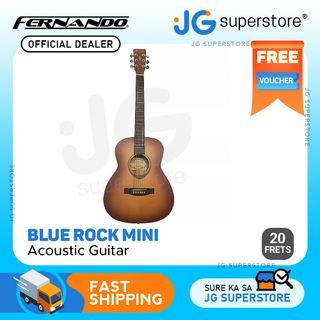 Fernando Blue Rock Mini MINI-36G 20-Fret 6 Strings Acoustic Guitar with 36" Spruce and Mahogany Body, and Satin Amberburst Finish for Beginners and Student Musicians (Sunburst) | MINI-36G SB | JG Superstore